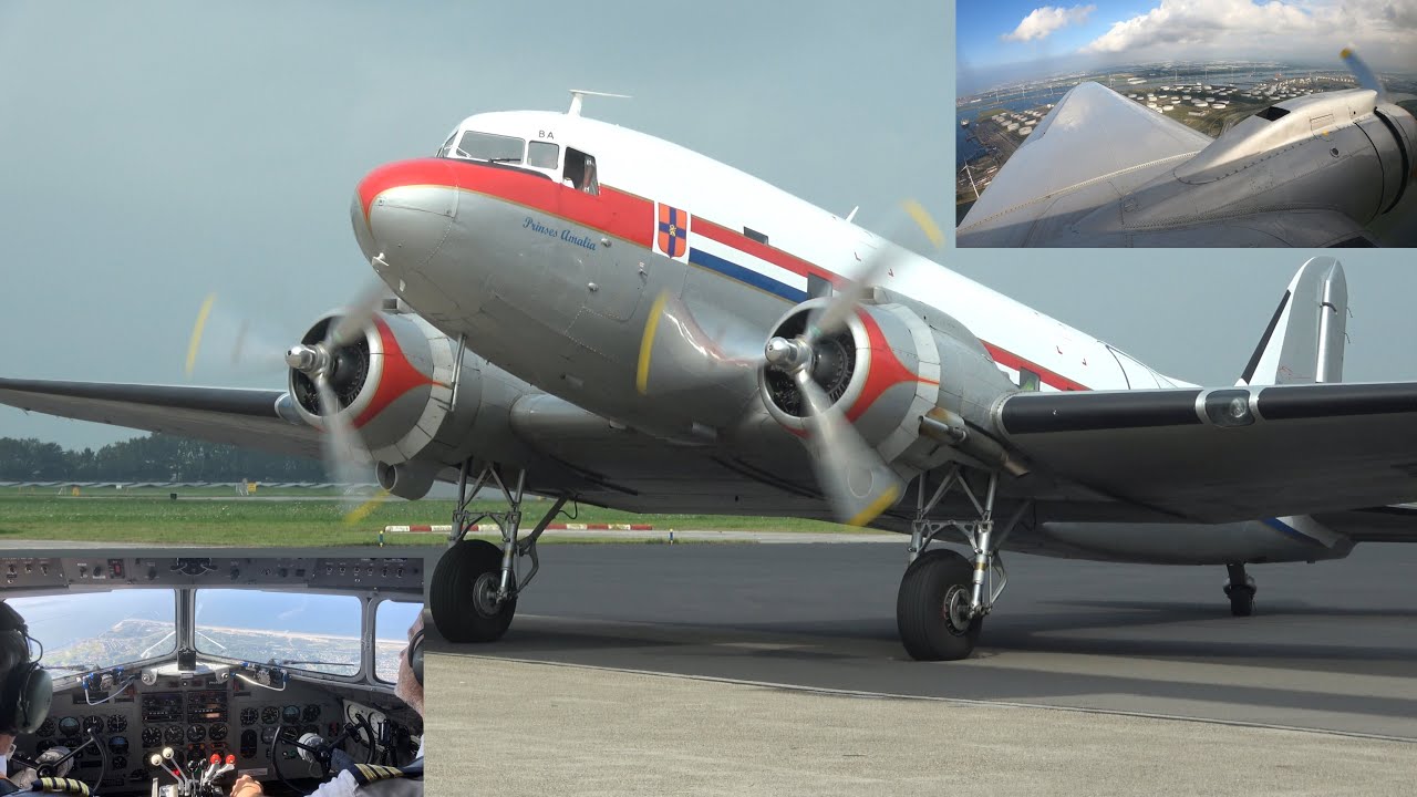 Flying The DDA Douglas DC-3 PH-PBA | Scenic Flight Rotterdam Airport