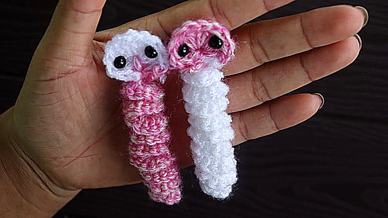 Crochet worry worm || cute worry worm crochet || Simi Crochets