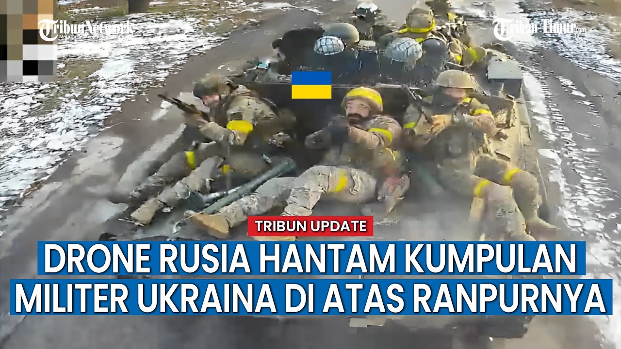Deretan Kendaraan Militer Ukraina Kena Hantaman Drone FPV Rusia