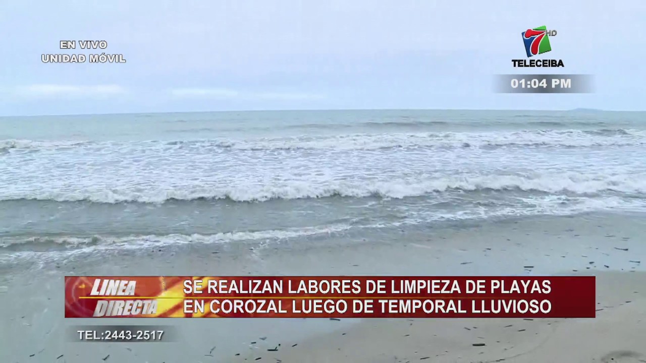Se realizan labores de limpieza de playas en Corozal de La Ceiba luego de temporal lluvioso