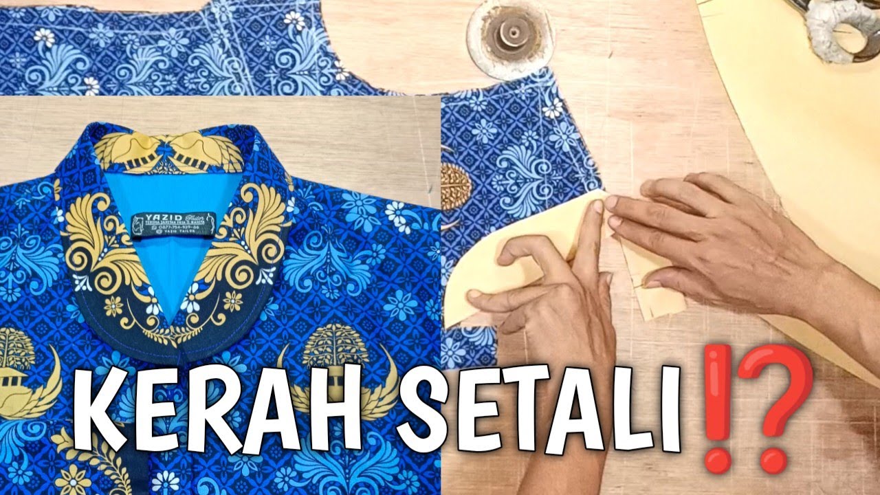 POLA KERAH SETALI BATIK KORPRI | MEMBUAT POLA BIASA MENJADI NAMPAK POLA KERAH SETALI | ALA YAZID