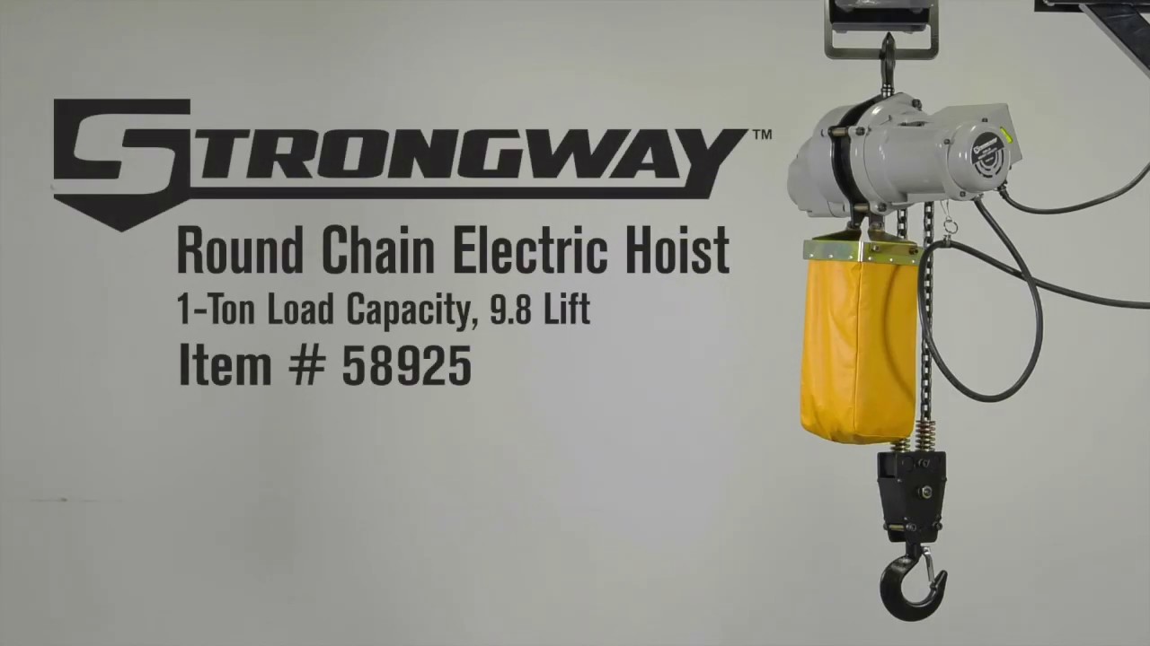 Strongway Round Chain Electric Hoist  1-Ton Load Capacity 9.8ft. Lift