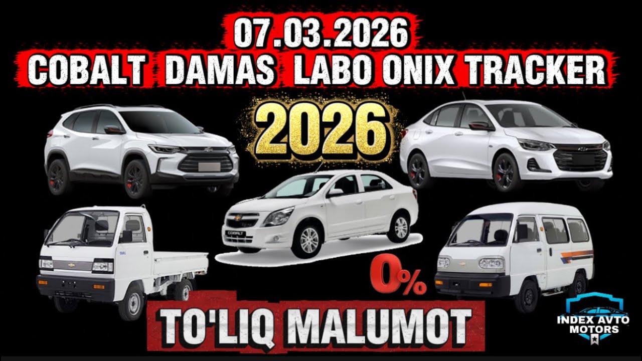 07.03.2026 TO'LIQ MALUMOT? #indexavtomotors #tracker #onix #cobalt #damas #labo 