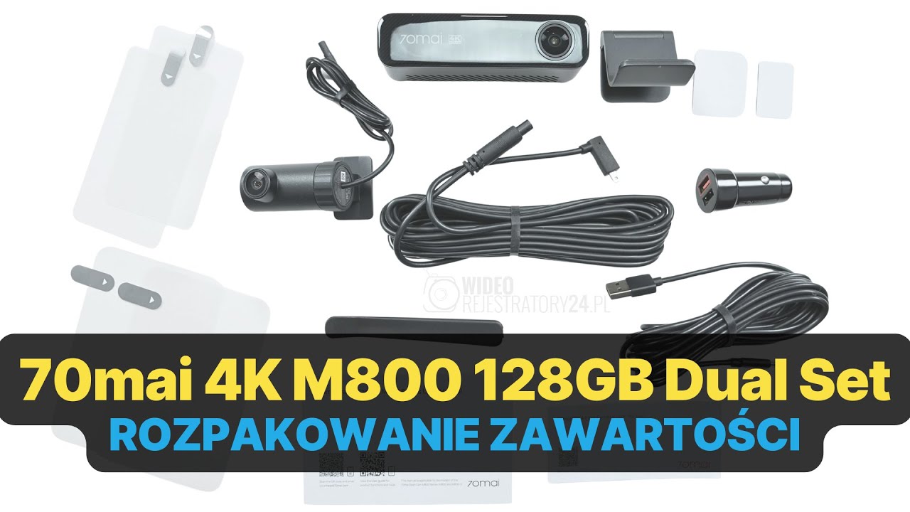 Kamera samochodowa 70mai 4K M800 128GB Dual Set - unboxing