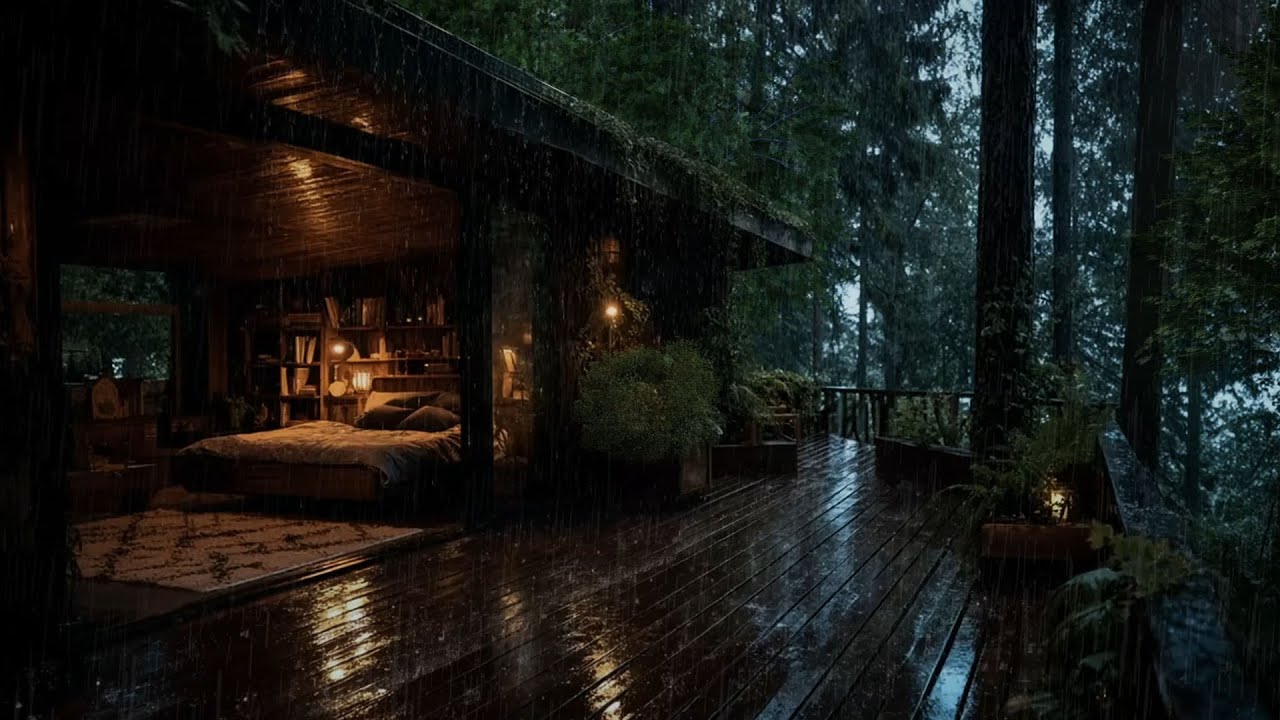 No Ads | The Best Autumn Rainfall at the Forest Cabin🌧️🌲 Sleep Deeply with Rain Sounds