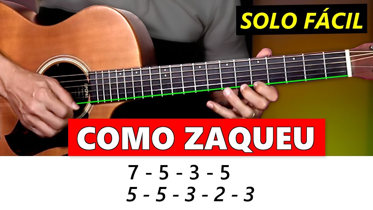 APRENDA SOLAR NO VIOLÃO - COMO ZAQUEU - Solo completo - Prof. Sidimar Antunes🎸