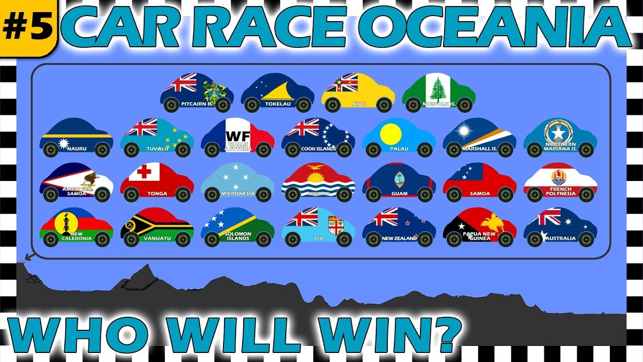 Country Cars Race Oceania 2018 Part 5 - Algodoo - Who Will Win?