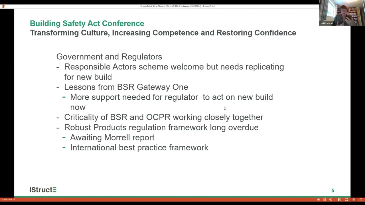 Building Safety Act Conference - Dame Judith Hackitt - Keynote Address