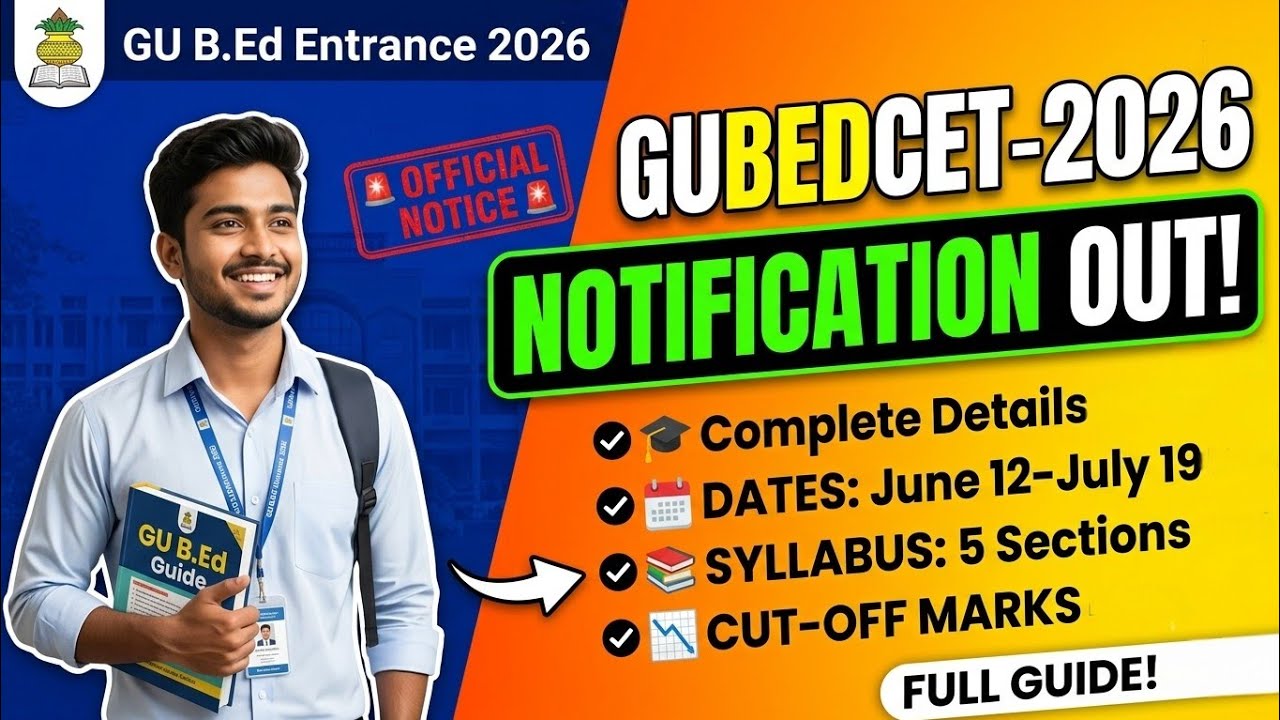 Gauhati University B.Ed Entrance 2026 🎓 | Syllabus, Exam Date & Full Details