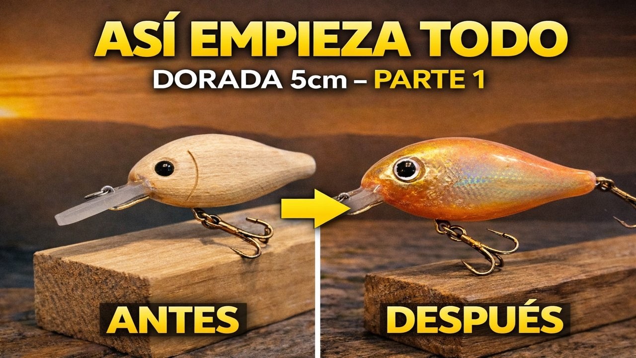 Transformando madera en pesca: la dorada cobra vida desde una imagen.