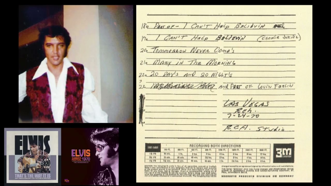 Elvis Presley - Tomorrow Never Comes / Mary In the Morning - July 24, 1970 Rehearsal 