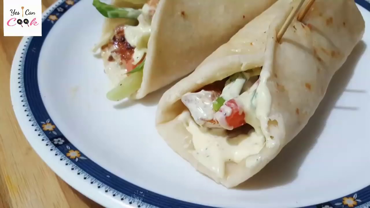 CHICKEN SHAWARMA ( PITA SANDWICH ) step by step recipe by (YES I CAN COOK)