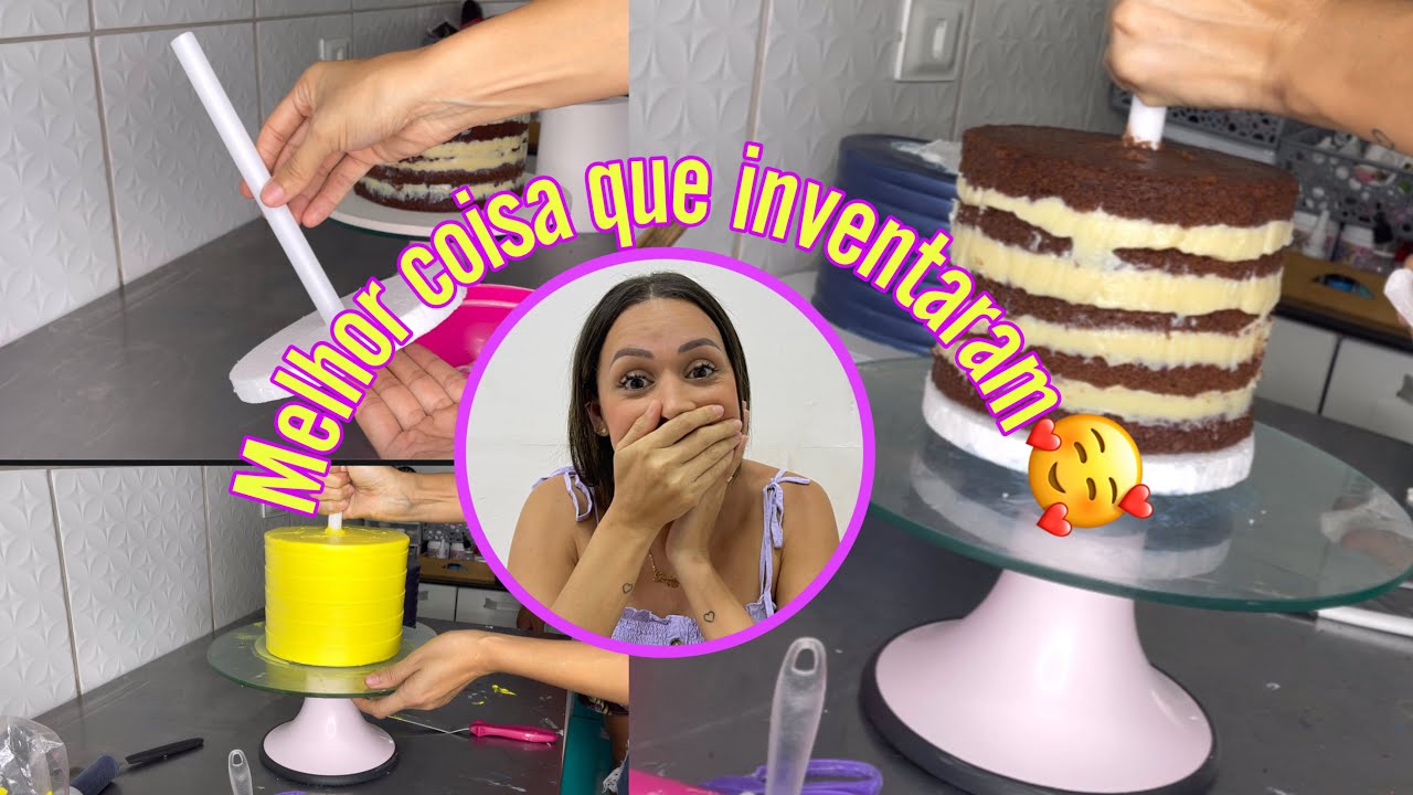 TESTEI O GUINDASTE CASEIRO PRA BOLO E OLHA O RESULTADO 🤭 GUINDASTE PRA SOBREPOR BOLO DE ANDAR😁
