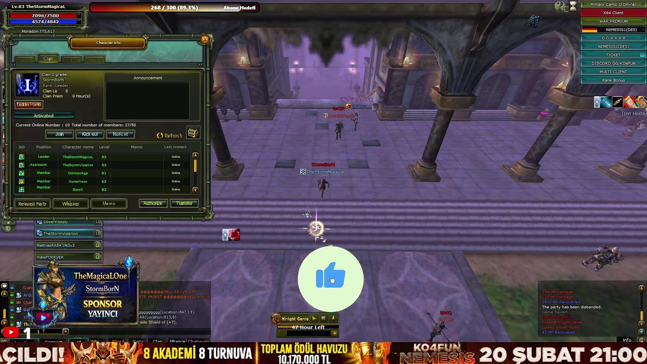 #KO4FUN 🏆  TheMagicaLOne / Mage PK 🔥NEMESIS AÇILDI 🔥 #Knight Online PVP #Canlı Yayın