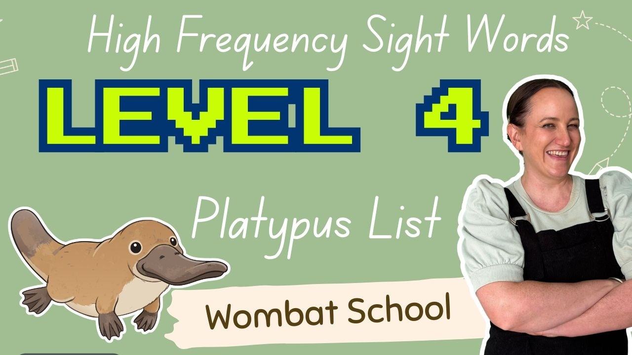 100 High Frequency Sight Words for Kids | Level 4 Platypus List | Australian Accent