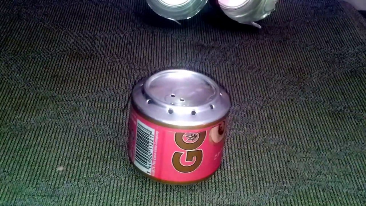 تدوير علب الكانز الفارغه وعمل بوتاجاز صغير للرحلات موقد