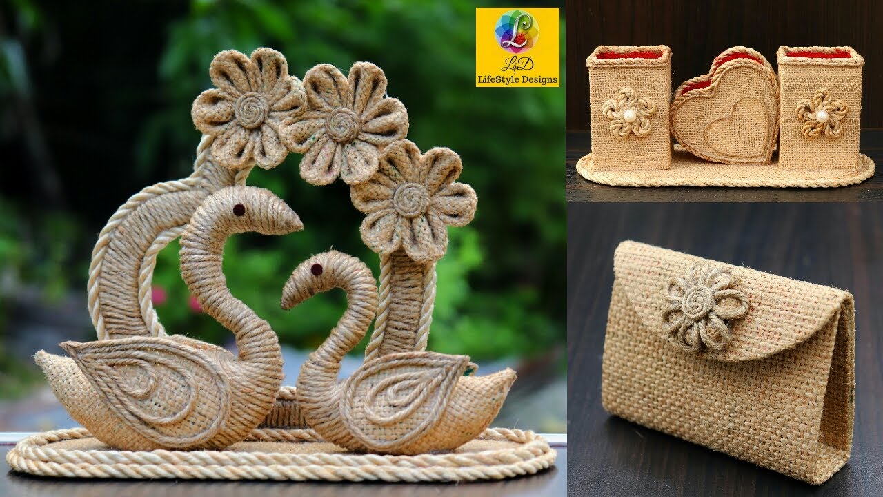 LockDown Special Jute handmade Craft Ideas | Showpiece Making with jute Rope | DIY Home Decoration