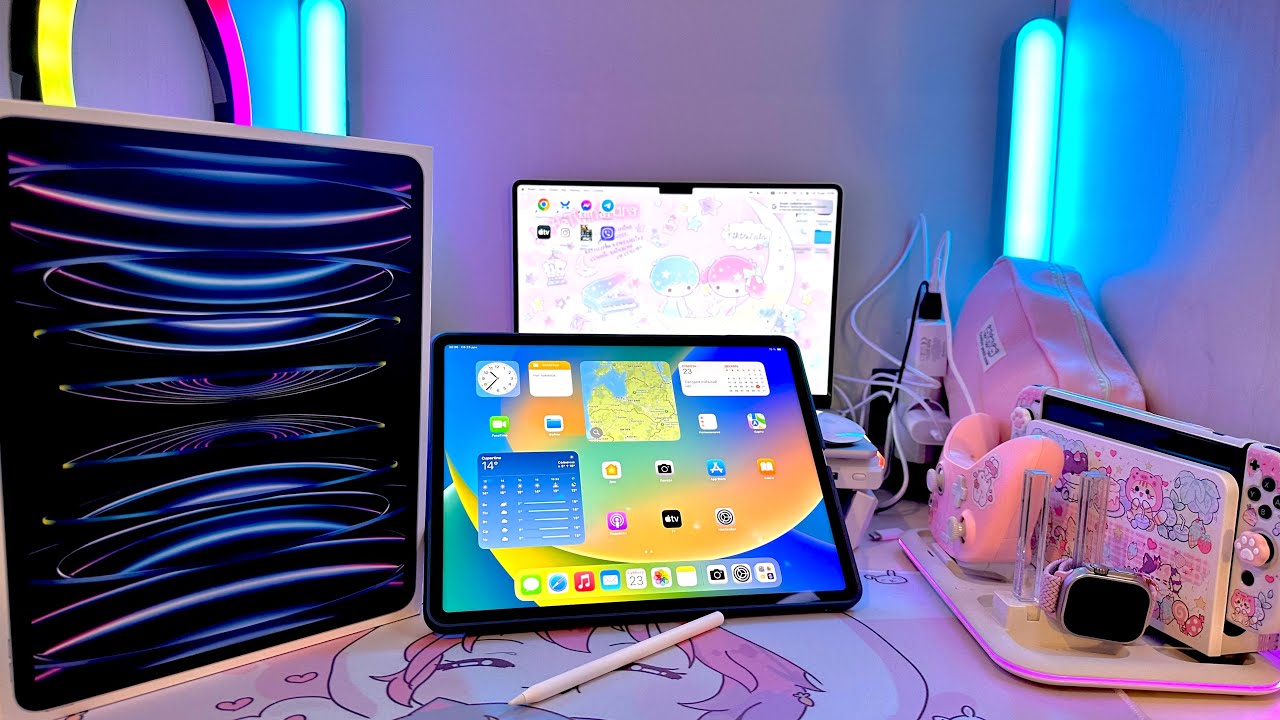iPad Pro 12’9 M2 (6 generation)Cellular 128gb + Apple Pencil 2gn. Aesthetic unboxing. Accessories