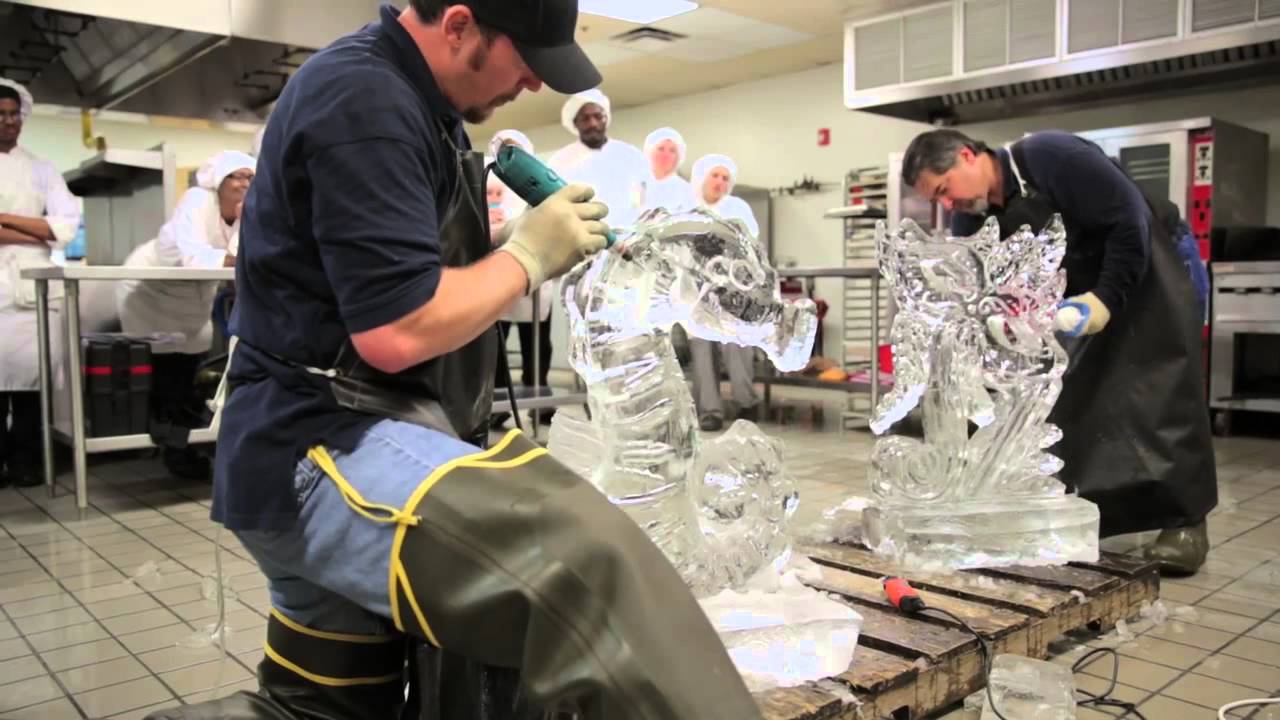 Ice Carving Demonstration at TCC Culinary Arts