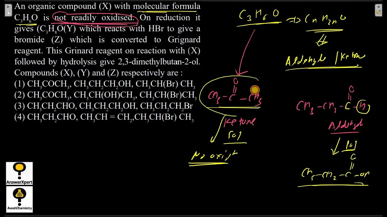 An organic compound (X) with molecular formula C₆H₁₂O is not readily oxidized. On reduction, it give