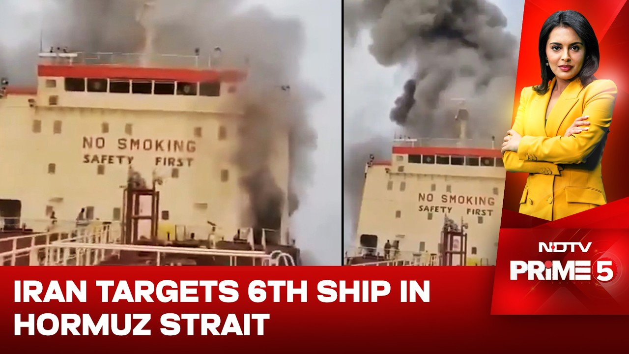 Strait Of Hormuz News | Iran Targets 6th Ship In Hormuz Strait, Video Shows Billowing Smoke