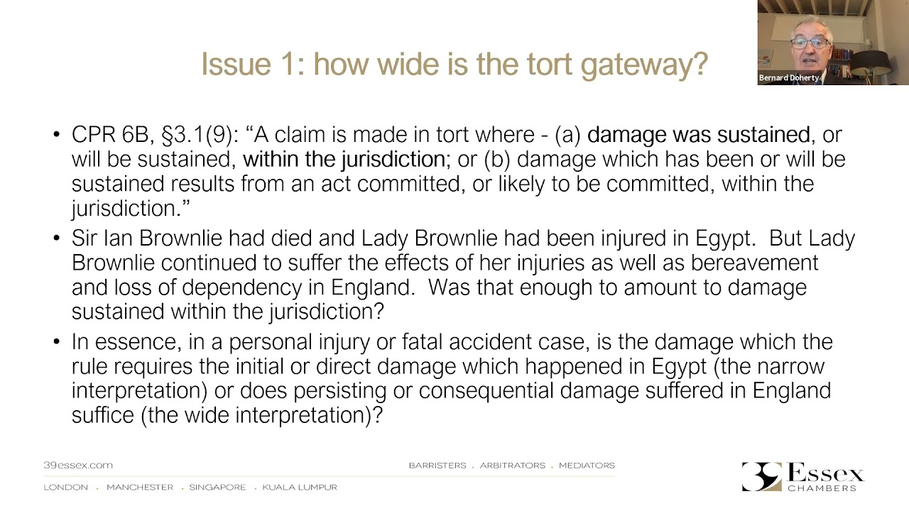 Brownlie: Implications for Cross Border Litigation
