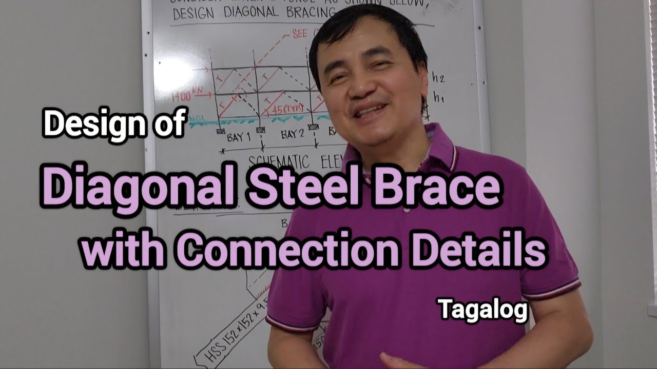 Design of Diagonal Steel Brace with Connection Details