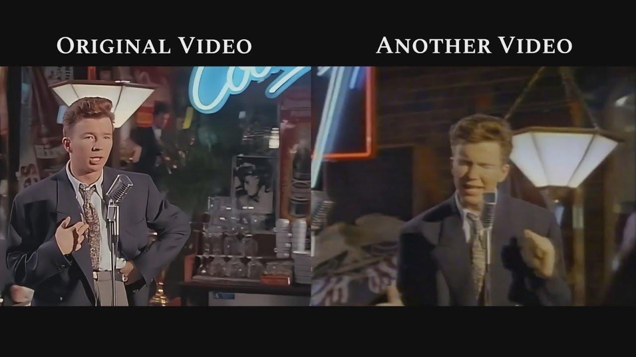 Rick Astley - She Wants To Dance With Me (Music Video Comparison)