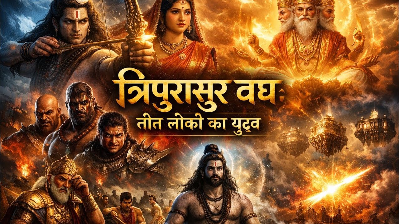 Tripurasur Vadh | Teen Lokon Ka Mahayudh | Lord Shiva Ka Pralay | Mythology Story Hindi