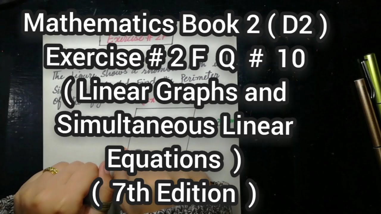 Mathematics Book 2 ( D2 ) | 7th Edition | Exercise 2 F | Q # 10| Ifra Syed | in Urdu / Hindi