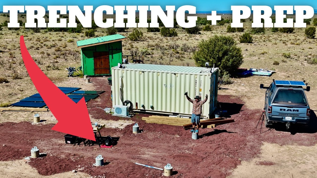 OFF GRID ARIZONA 🌵🔥| Solar Carport Prep + Trench Burial