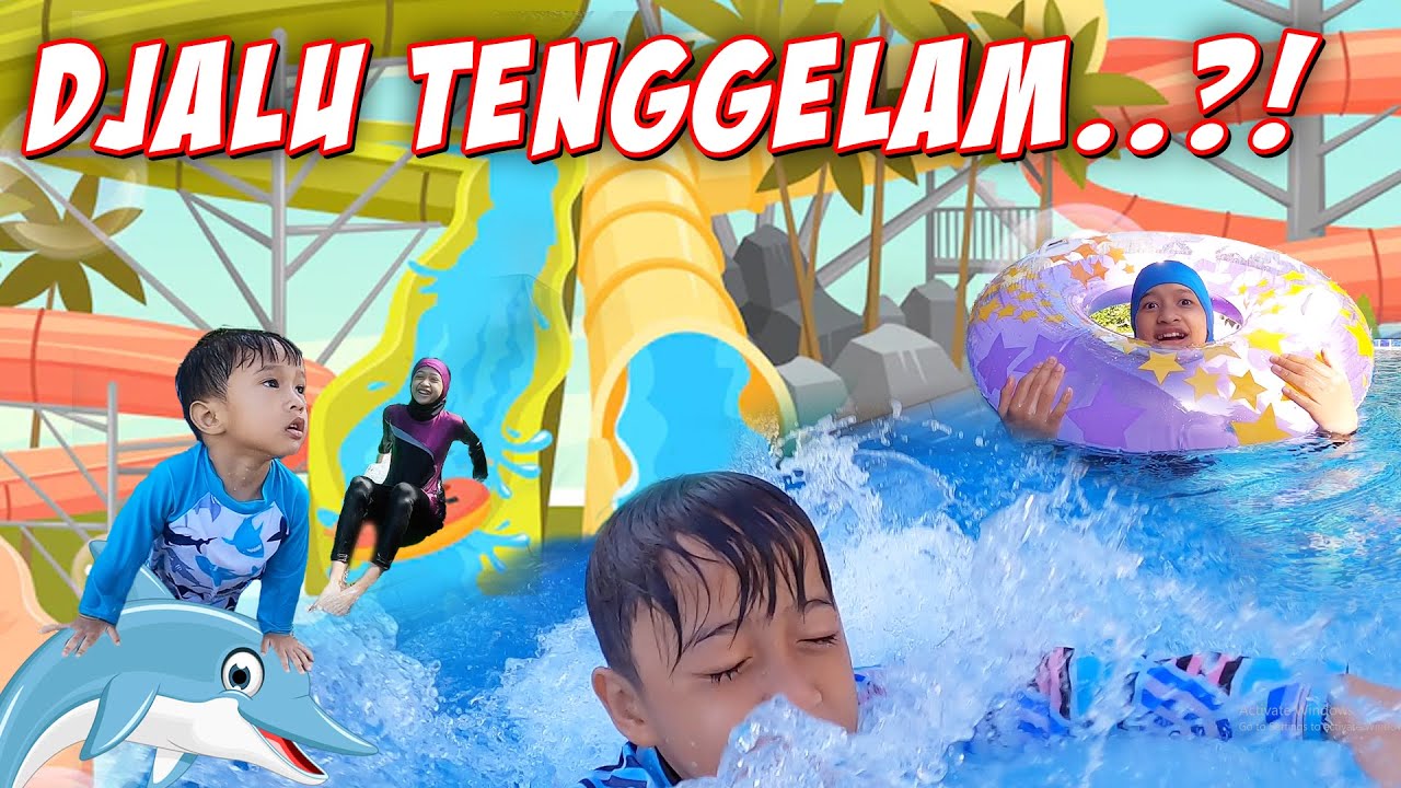 MAIN DI WATERBOOM..!! DJALU HAMPIR TENGGELAM