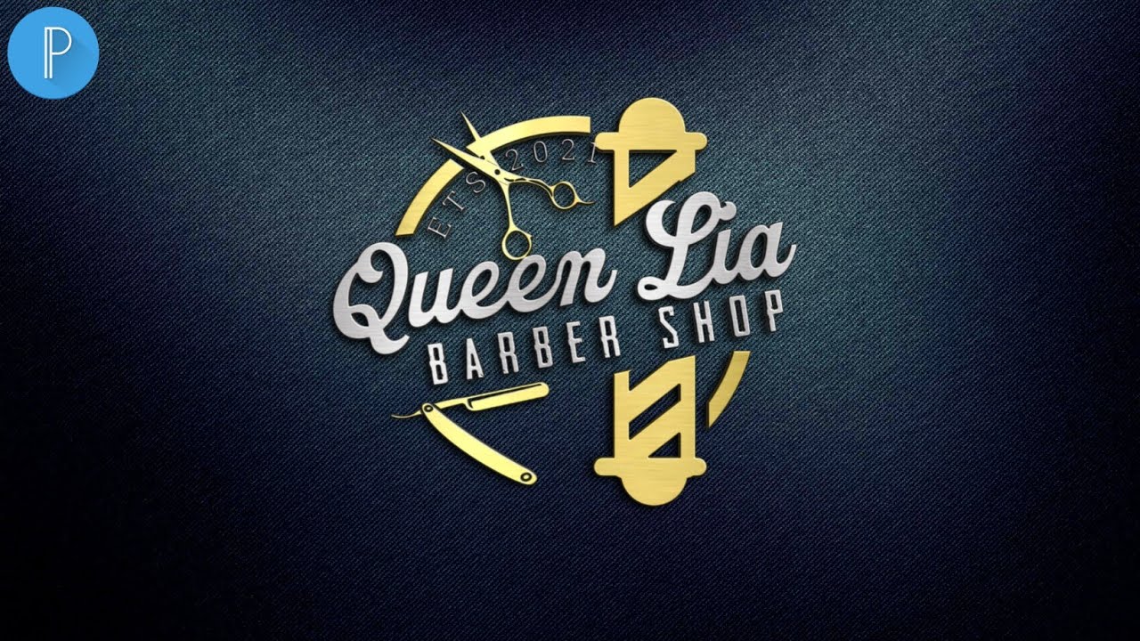 Barber shop logo design-Pixellab logo[Vandy Design]