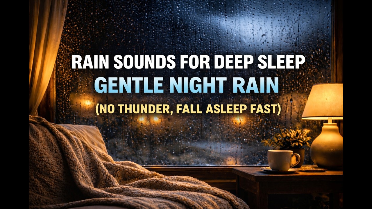 Rain Sounds for Deep Sleep, Gentle Night Rain (No Thunder, Fall Asleep Fast