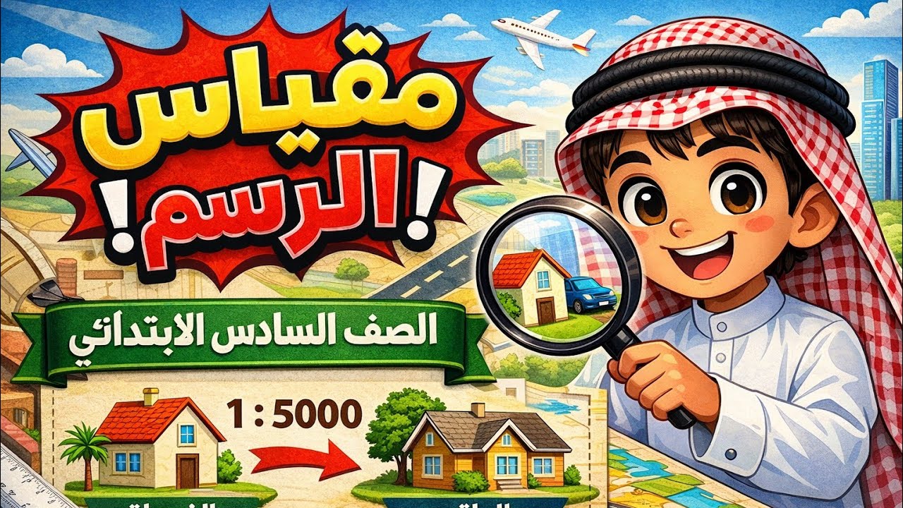 حل تمارين مقياس الرسم الصف السادس الابتدائي 