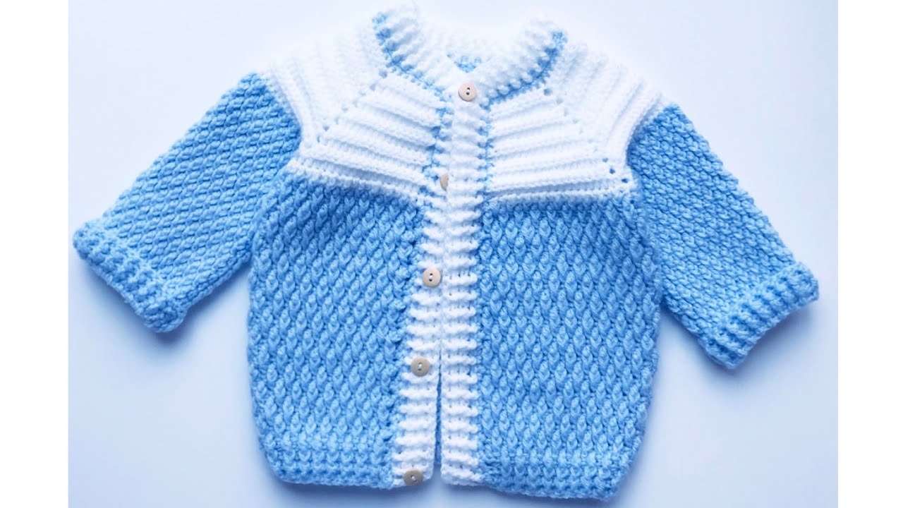 Chaquetita a crochet para niños y niñas 3-24M Como tejer chambrita fácil para principiantes 226
