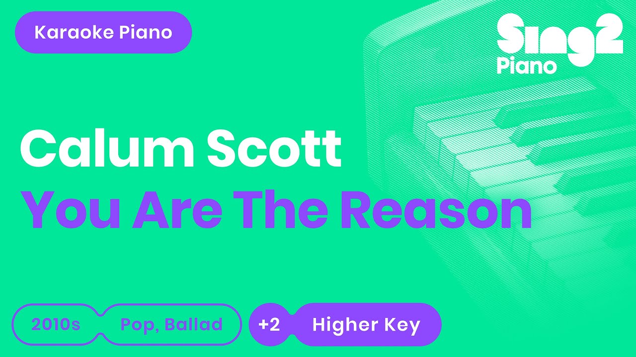 Calum Scott - You Are The Reason (Higher Key) Piano Karaoke