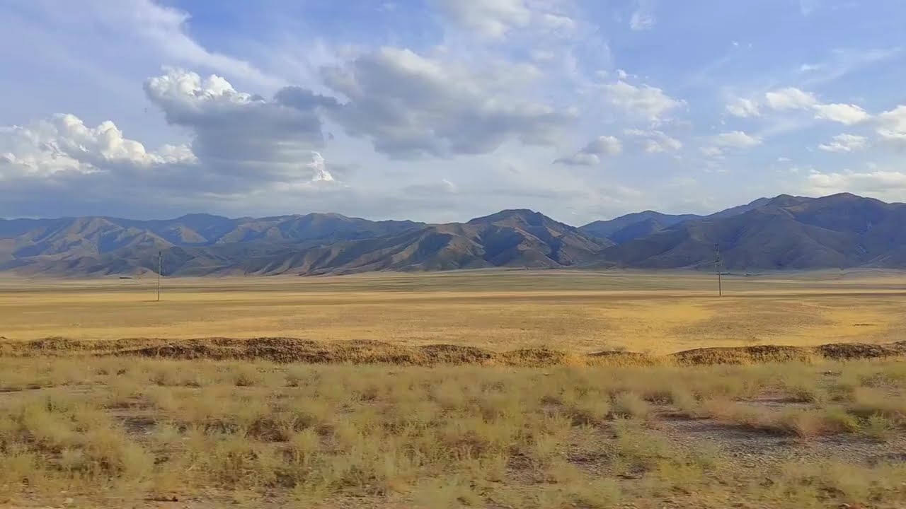 Дорога через горы и степь: Пейзажи из окна авто / Road Trip: Mountains & Steppe Landscapes