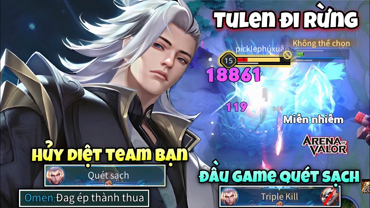 Màn Đánh Tulen Đi Rừng Hủy Diệt Team Bạn Khi Mới Đầu Game Đã Quét Sạch Team Địch Trên Rank 3X