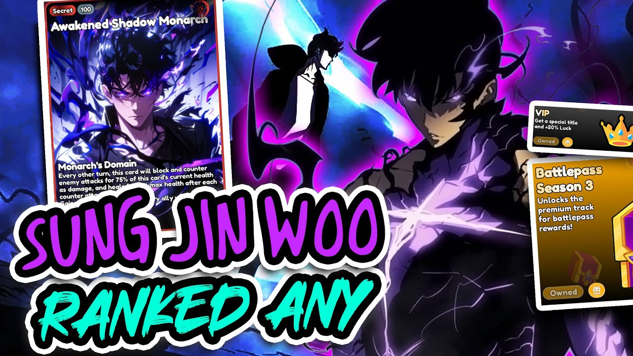 Awakened Shadow Monarch SJW COOKING Ranked Any in Anime Card Clash #roblox #anime