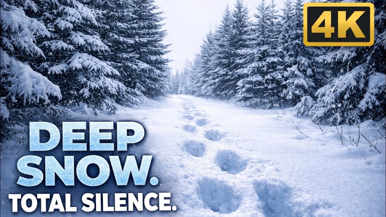 Walking Through Deep, Untouched Snow ❄️ Absolute Silence (4K) ASMR