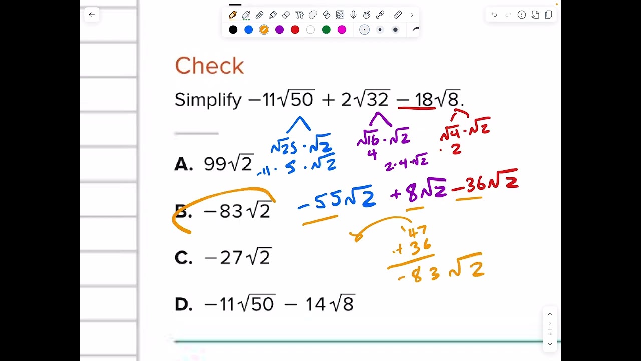Lesson on Operations with Radical Expressions