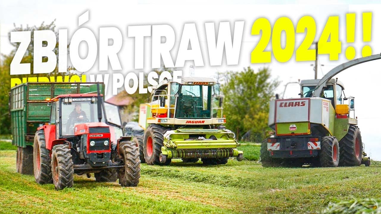 ✩ 🇵🇱 PIERWSZY ZBIÓR TRAW W POLSCE 2024?!? ✔ CLAAS JAGUAR NA PRZEPALE! ✔ 6 ZESTAWÓW ✔ ☆ GR SUCHARA ☆