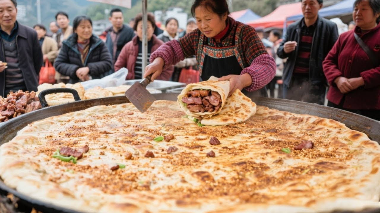 河南小夫妻开店卖油酥饼，1天 1000个饼，月入三万元，比打工强【小帅探店】