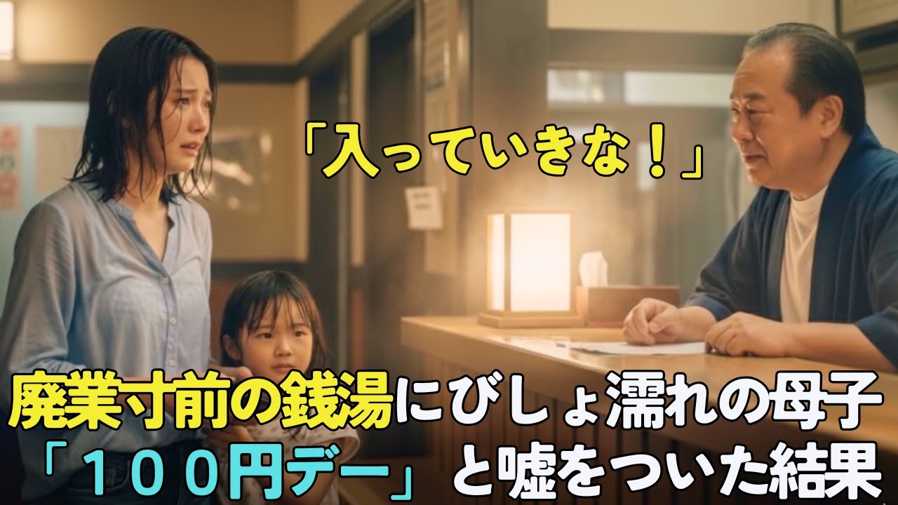 「とにかく入っていきな！」廃業寸前の60歳銭湯主が「100円デー」と咄嗟の嘘で救った母と娘...お店の立ち退き当日、まさかの出来事に…【感動する話】