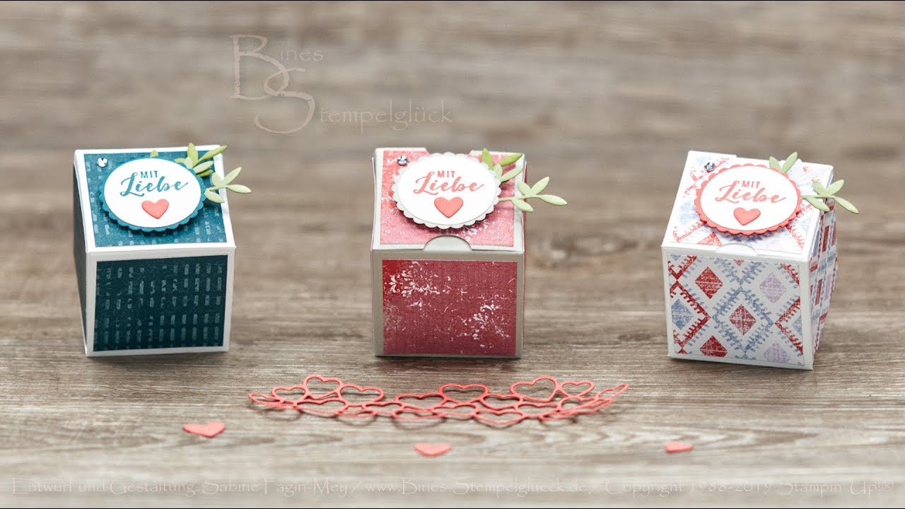 Mini Faltbox ohne Kleben • Fold Flat Mini Box / No Glue • Basteln mit Stampin' Up! Produkten