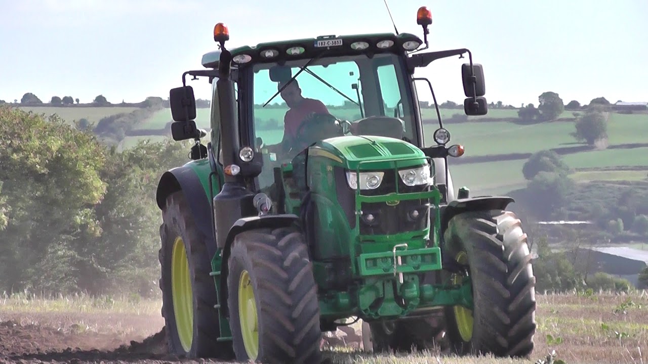 John Deere 6145R Ploughing