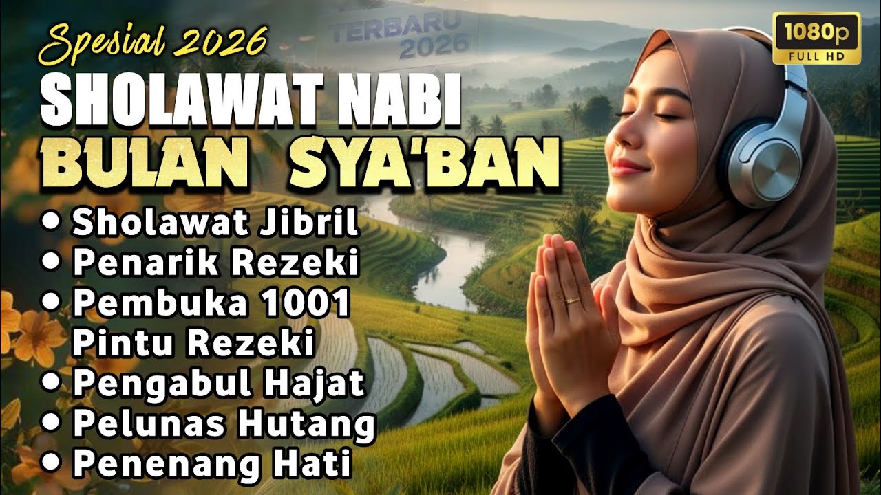 SHOLAWAT JIBRIL SPESIAL BULAN SYA'BAN 2026✅PENARIK REZEKI PALING DAHSYAT, Sholawat Merdu 🎶🌺