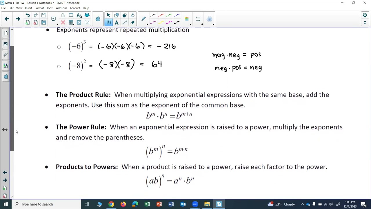 Math 1130 HW 1: Intro to Exponents and Exponent Rules for Multiplying