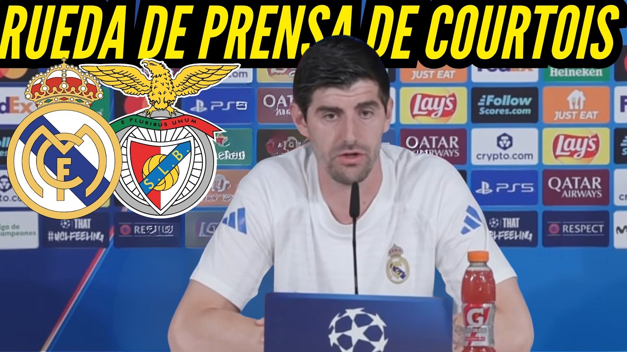 RUEDA de PRENSA de COURTOIS previa al PARTIDO de CHAMPIONS del REAL MADRID vs BENFICA